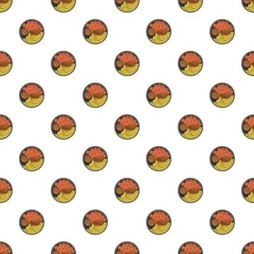 Food plates seamless pattern design background element Stock Illustration