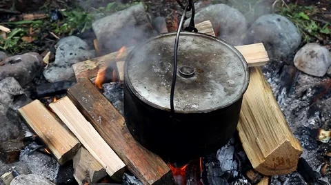 Food in a pot on the fire 스톡 동영상 49044473