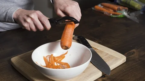 Food Prep - Carrots Stock Footage 121444243