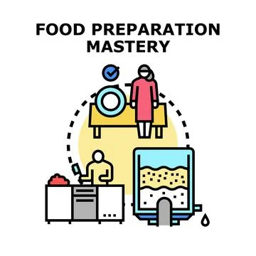 Food preparation mastery process concept vector Stock Illustration