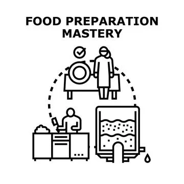 Food preparation mastery process concept vector Stock Illustration