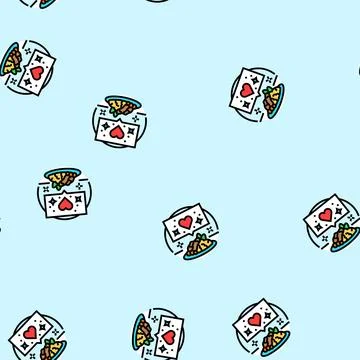 Food presentation restaurant chef vector seamless pattern 스톡 일러스트