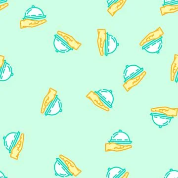 Food presentation restaurant chef vector seamless pattern 库存插图
