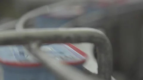 Food Processing Factory Close-up of Canned Seafood Stock-Footage 232962953