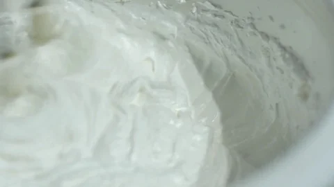 Food processor beat the eggs white egg whites into a thick foam. Kitchen machine Stock Footage 76255694