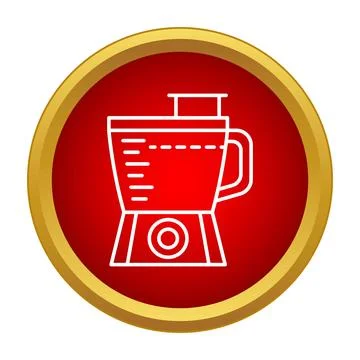 Food processor blender icon in a red circle Stock Illustration