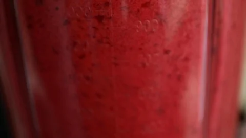 Food processor - cherry smoothie Stock Footage 91301634
