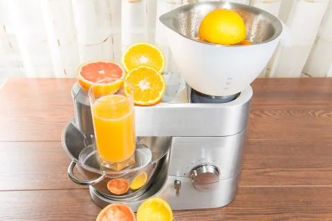 Food processor with citrus press Stock Photos