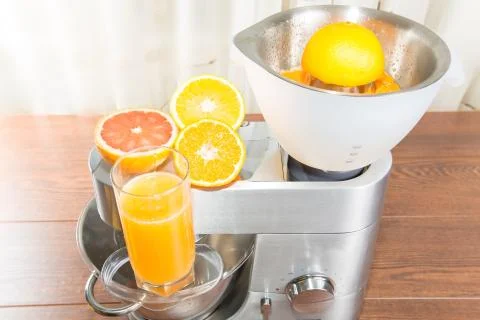 Food processor with citrus press Stock Photos