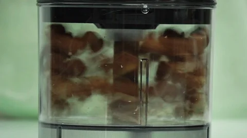Food processor grinding hazelnuts Vidéo 98064815