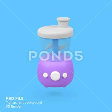 Food processor icon with blades isolated 3d render icon illustration PSD Template