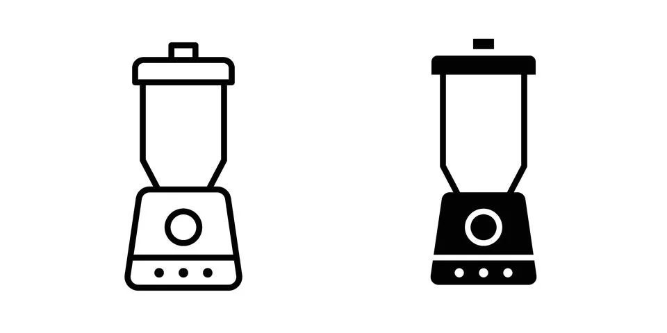 Food processor icon. Outline, flat icons Stock Illustration