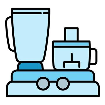 Food processor icon, outline style 스톡 일러스트