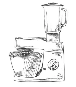 Food processor isolated on a white background. Stock Illustration