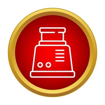 Food processor kitchen appliance outline icon vector Stock Illustration