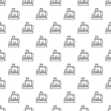 Food processor kitchen appliance seamless pattern background Stock Illustration