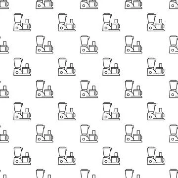 Food processor kitchen appliance seamless pattern background 스톡 일러스트