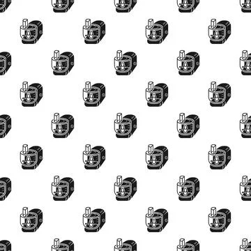 Food processor kitchen appliance vector seamless pattern Stock Illustration
