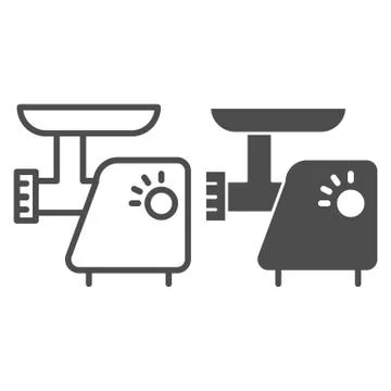 Food processor line and glyph icon. Electric grinder vector illustration Stock Illustration