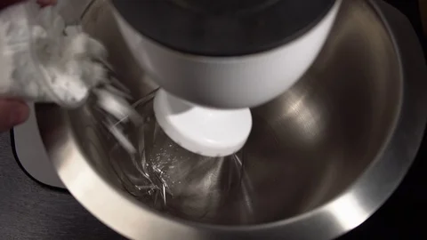 Food processor mixes cream Stock Footage 112702483
