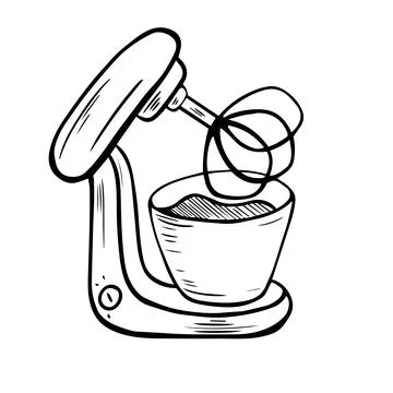 Food processor. Mixing. Electric kitchen appliance. Cookery, kitchen tools  d Stock Illustration