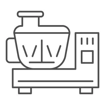Food processor thin line icon. Chopper vector illustration isolated on white Illustrazione stock