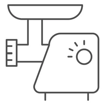 Food processor thin line icon. Electric grinder vector illustration isolated on Stock Illustration