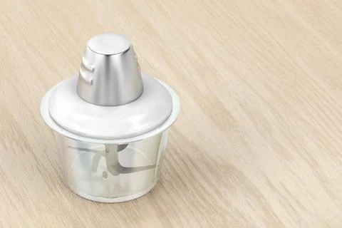 Food processor on wood background 스톡 일러스트