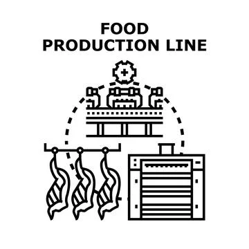 Food production line processing manufacturing industry concept Stock Illustration