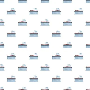 Food production line seamless pattern manufacturing process 스톡 일러스트