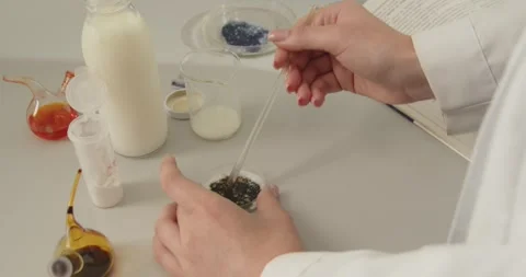 Food Quality Testing Sample Preparation in Laboratory Environment Stock Footage 329128248