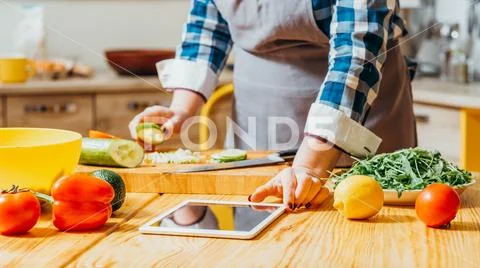Food recipe electronic cookery book healthy diet Stock Photos