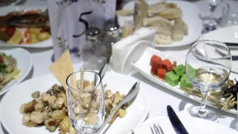 Food in the restaurant Stock Footage