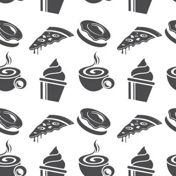 Food retro seamless background vector Eps10 Stock Illustration