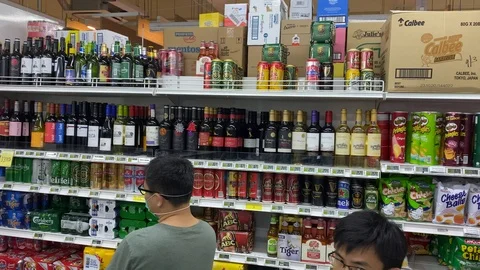 Food Run Queue Chatting Stock Footage 126423237