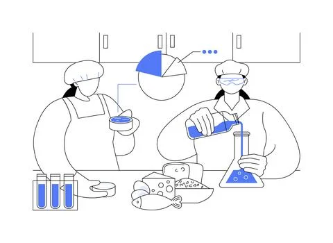 Food sciences and technologies isolated cartoon vector illustrations. Ilustración de archivo
