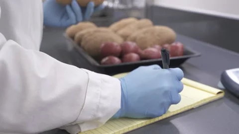 Food scientist taking notes Stock Footage 151808086