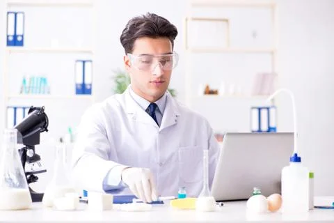 Food scientist testing new stuff in the lab 스톡 사진