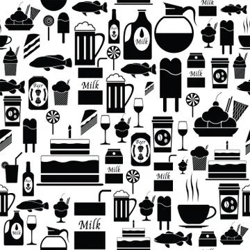 Food seamless pattern background icon. Stock Illustration