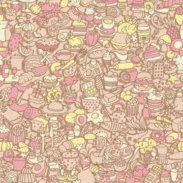 Food seamless pattern Illustrazione stock