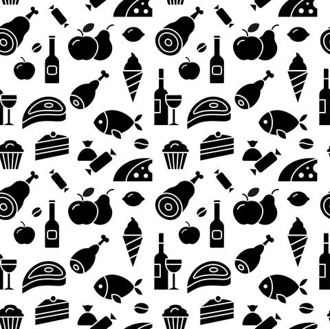 Food seamless pattern Illustrazione stock