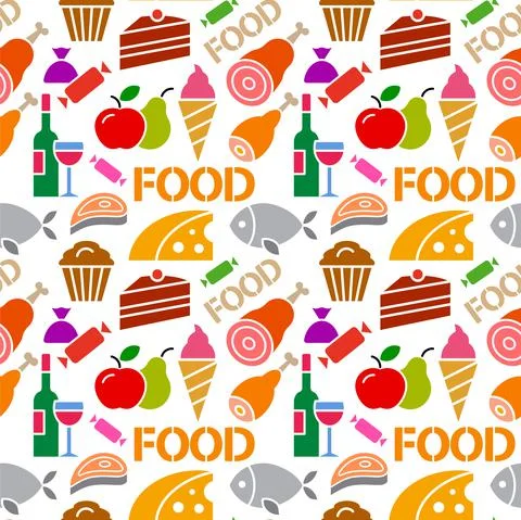 Food seamless pattern Stock Illustration