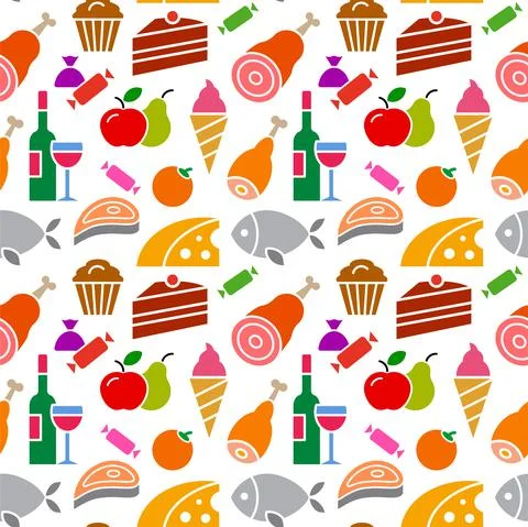 Food seamless pattern Stock Illustration