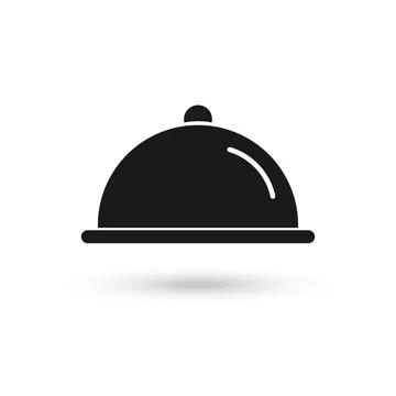 Food serving tray vector black icon. Stock Illustration