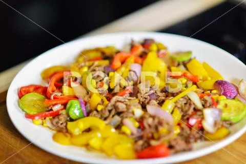 Food shooting Tasty dinner European cuisine Caucasian kitchen Stock-Fotos