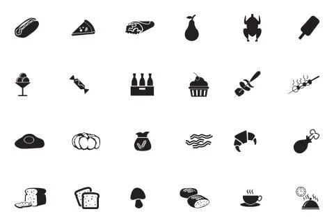 Food Solid Icons Stock Illustration
