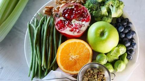 Food sources of natural antioxidants. Stock Footage 101950053