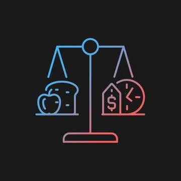 Food stability gradient vector icon for dark theme Stock Illustration