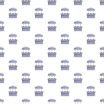 Food stall cart seamless pattern illustration background Stock Illustration