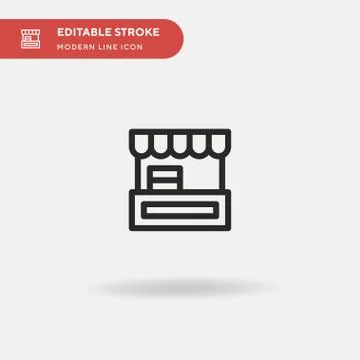 Food Stall Simple vector icon. Illustration symbol design template for web mo Stock Illustration